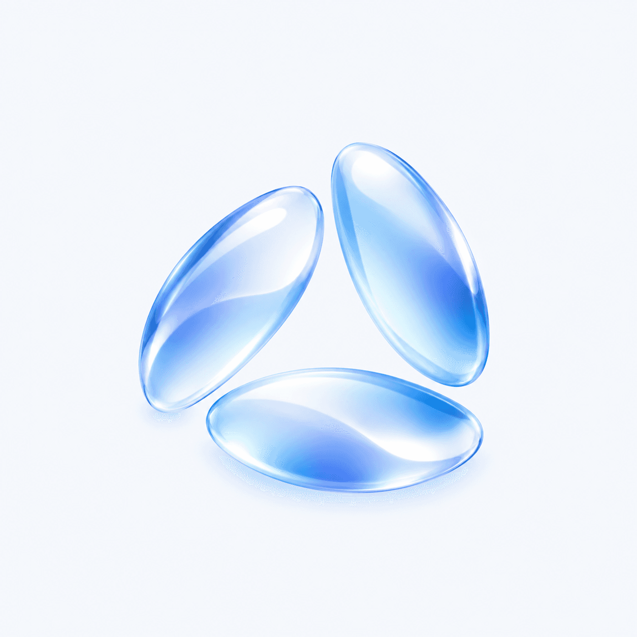 冰蓝色三瓣玻璃智能体,源自 Kyntix App 的视觉设计